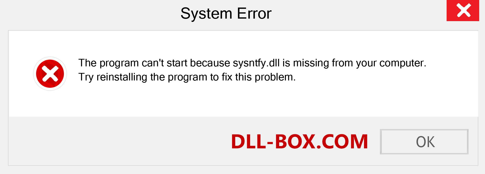  sysntfy.dll file is missing?. Download for Windows 7, 8, 10 - Fix  sysntfy dll Missing Error on Windows, photos, images